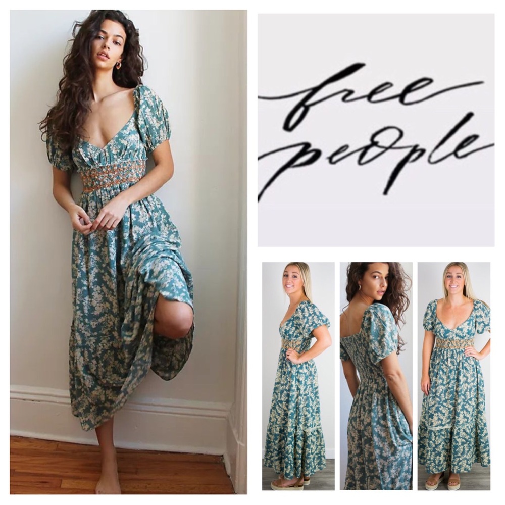 Free People Ellie Printed Maxi Dress.  NWT.